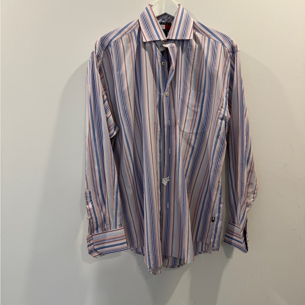 Tommy Hilfiger Men's Multicolor Striped Dress Shirt